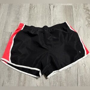 Danskin Now Black Athletic Shorts with Neon Pink and White Trim